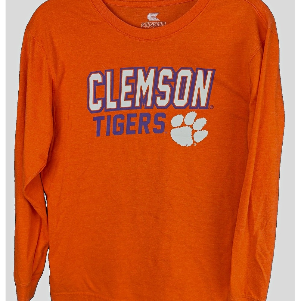Colosseum Clemson Tigers Orange Boys Long Sleeve Shirt Size XL